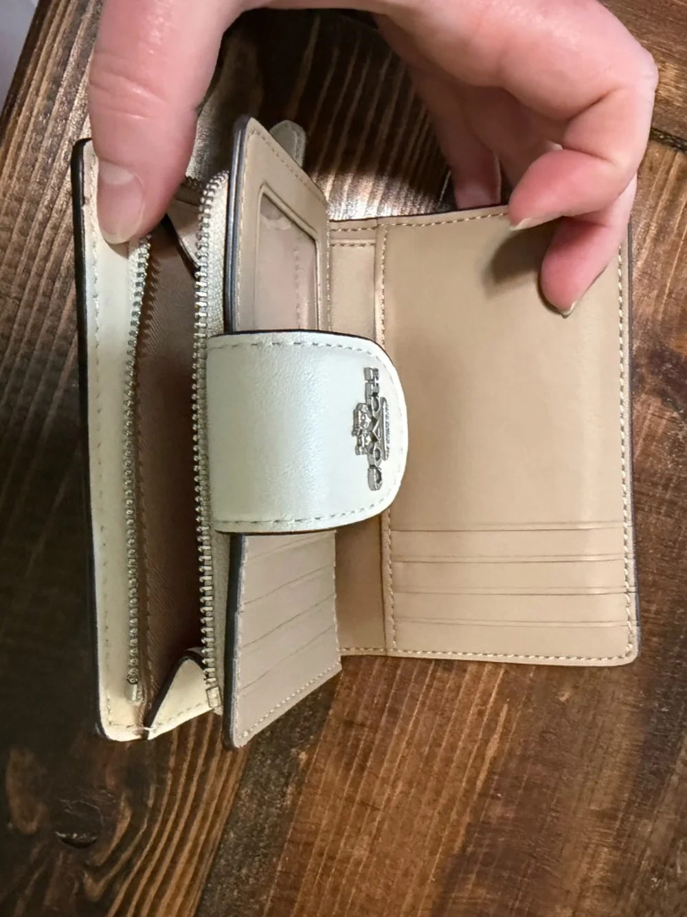 Coach Maggie Signature Small Tote Bag and Matching Wallet: Chalk & Tan